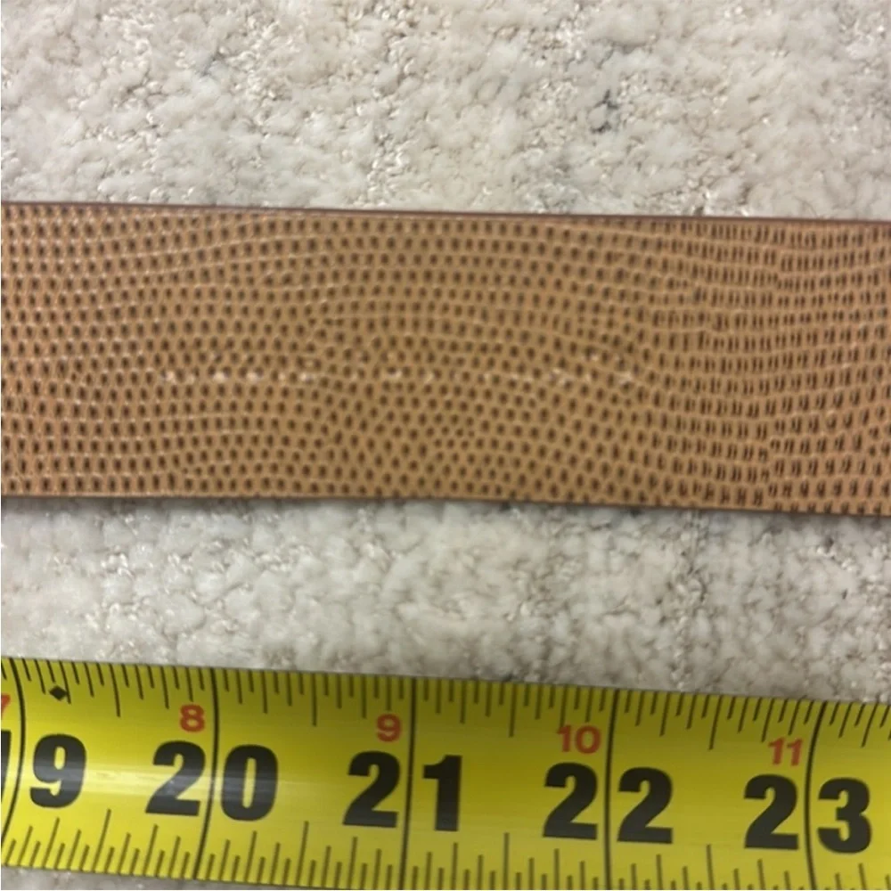 Lizzy Fortunato Louise Belt Brown Textured Leather with Clear Resin Buckle M/L